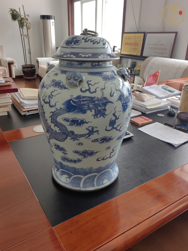 古玩陶瓷龍紋四系將軍罐真品鑒賞圖