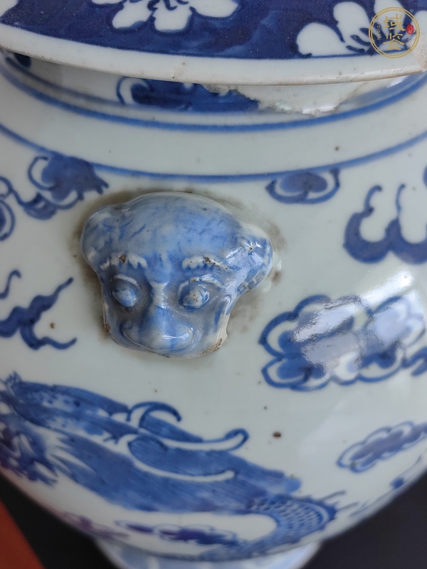 古玩陶瓷龍紋四系將軍罐真品鑒賞圖