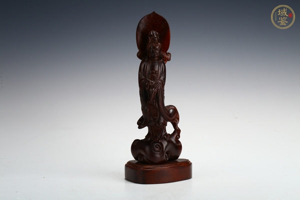 古玩雜項紫檀木雕觀音立像真品鑒賞圖