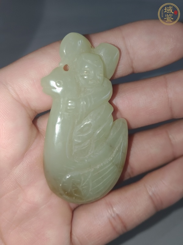 古玩玉器和田玉雕“羲之愛鵝”把件真品鑒賞圖