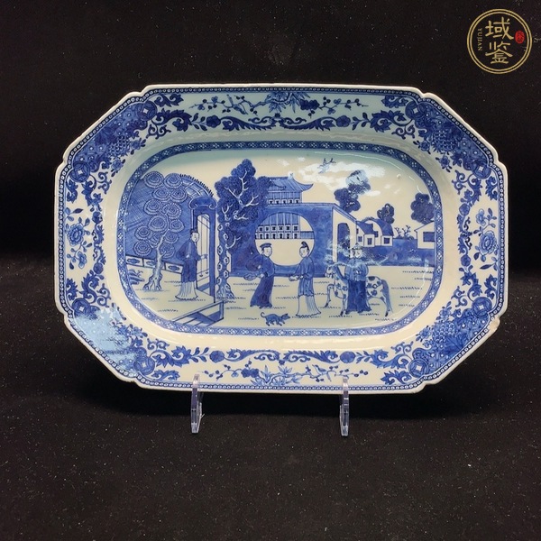 古玩陶瓷人物紋青花盤真品鑒賞圖