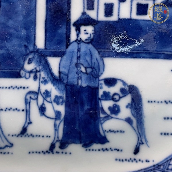 古玩陶瓷人物紋青花盤真品鑒賞圖