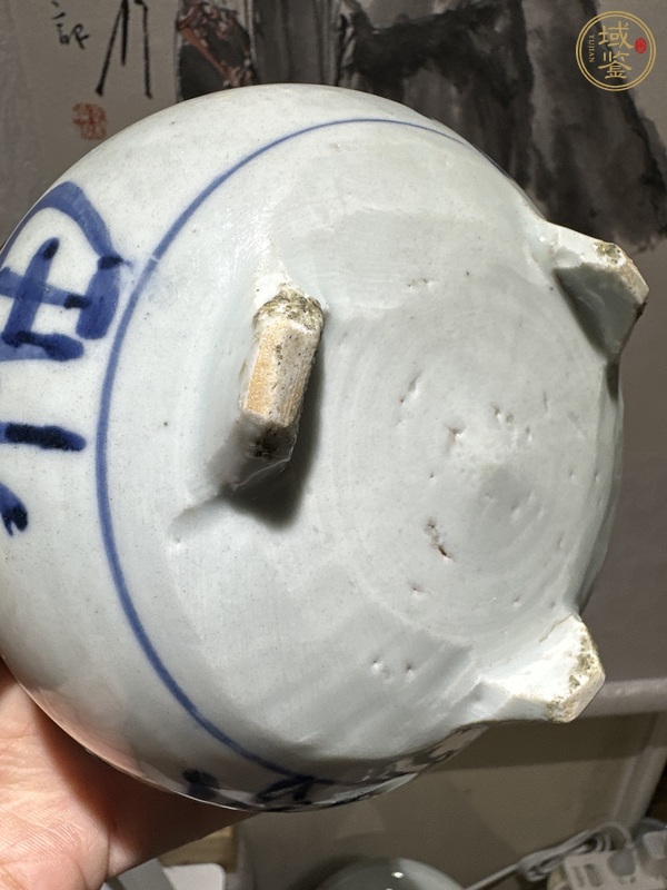 古玩陶瓷吉語紋青花香爐真品鑒賞圖