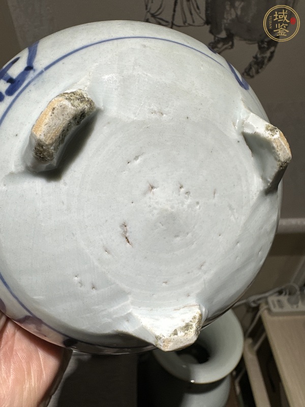 古玩陶瓷吉語紋青花香爐真品鑒賞圖