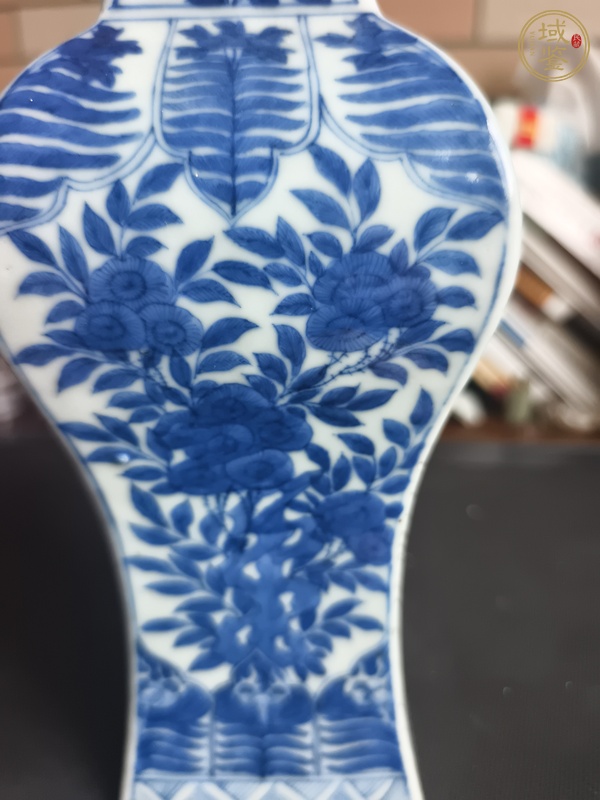古玩陶瓷光緒青花方型鳳尾尊真品鑒賞圖
