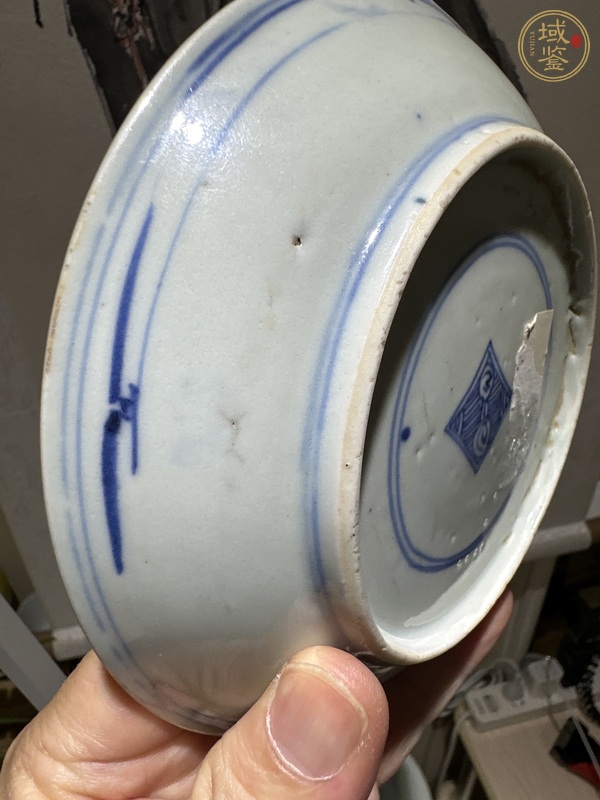 古玩陶瓷三星高照青花盤真品鑒賞圖