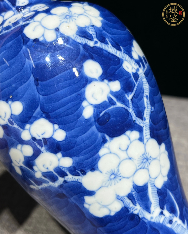 古玩陶瓷青花留白冰梅紋觀音瓶真品鑒賞圖