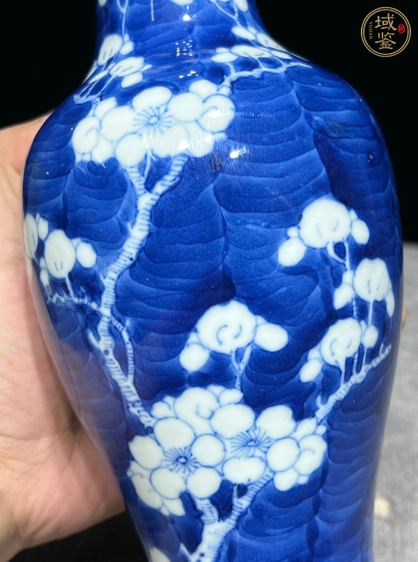 古玩陶瓷青花留白冰梅紋觀音瓶真品鑒賞圖