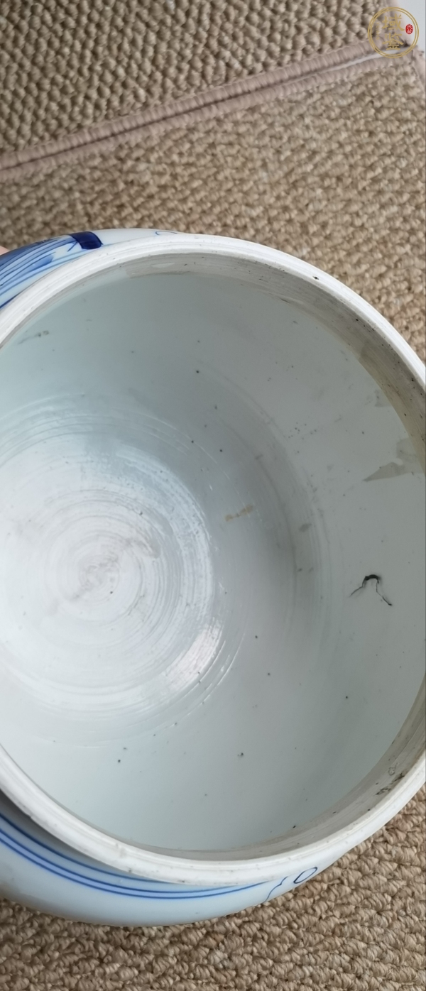 古玩陶瓷清康熙 青花人物紋粥罐真品鑒賞圖