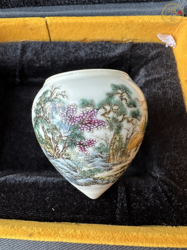 古玩陶瓷粉彩鳥食罐真品鑒賞圖