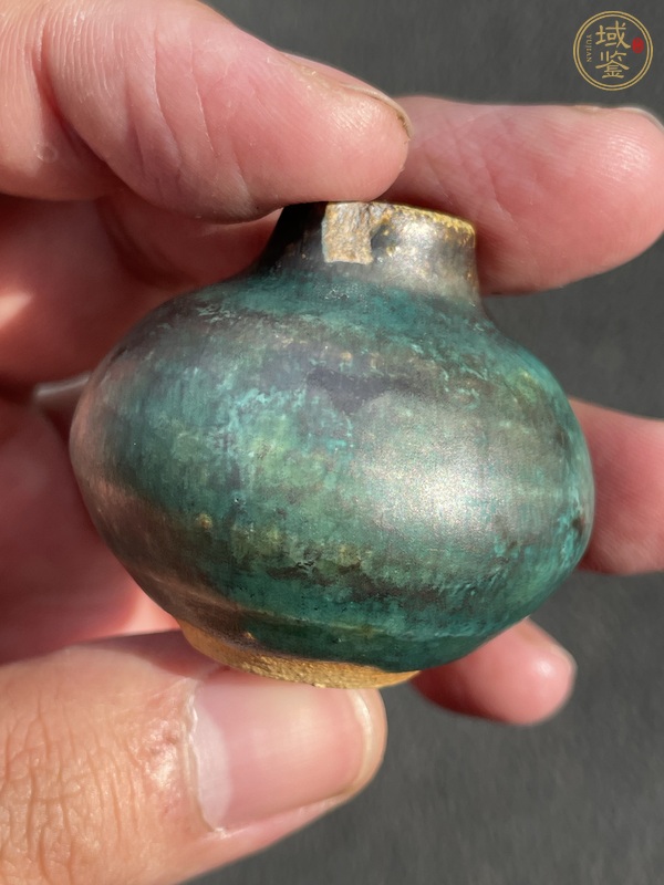 古玩陶瓷明代綠釉水盂真品鑒賞圖