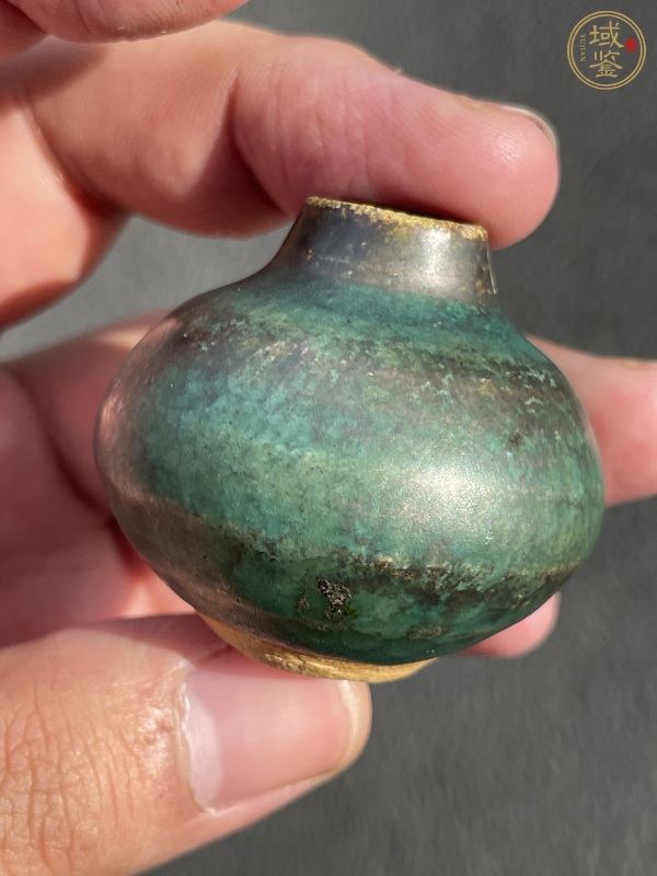 古玩陶瓷明代綠釉水盂真品鑒賞圖