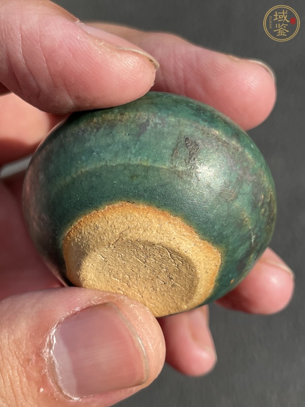 古玩陶瓷明代綠釉水盂真品鑒賞圖
