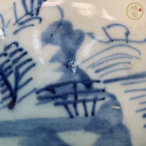 古玩陶瓷山水紋青花罐真品鑒賞圖