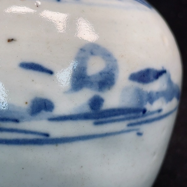 古玩陶瓷清乾隆山水紋青花罐拍賣，當前價格350元