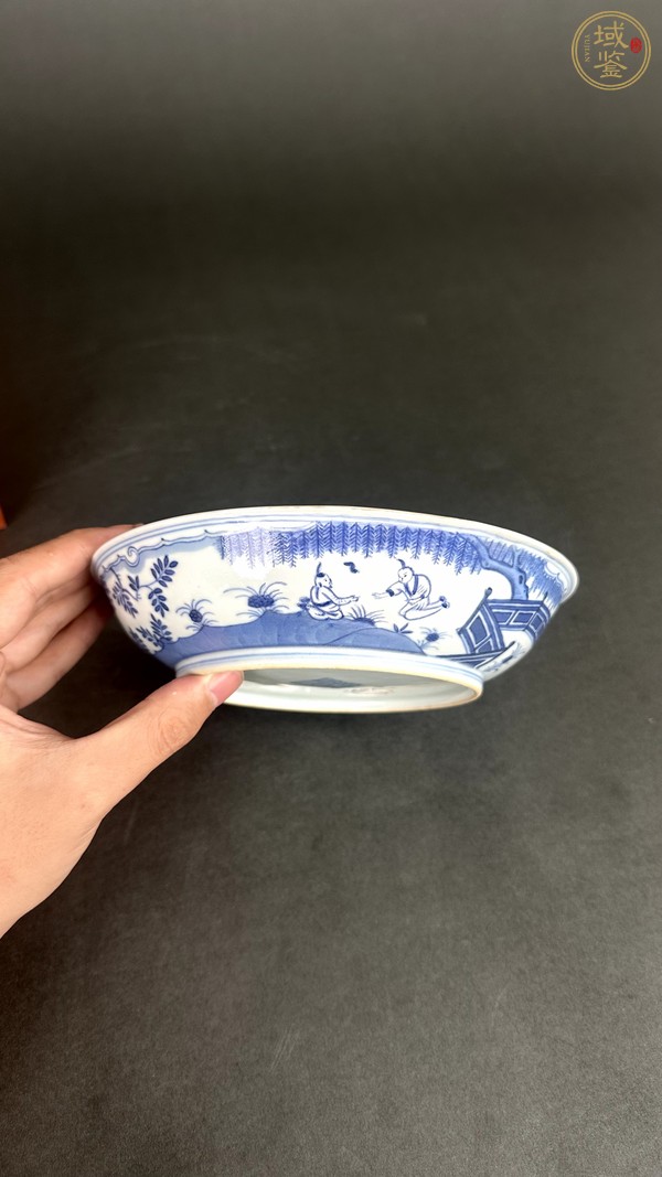 古玩陶瓷青花人物盤真品鑒賞圖