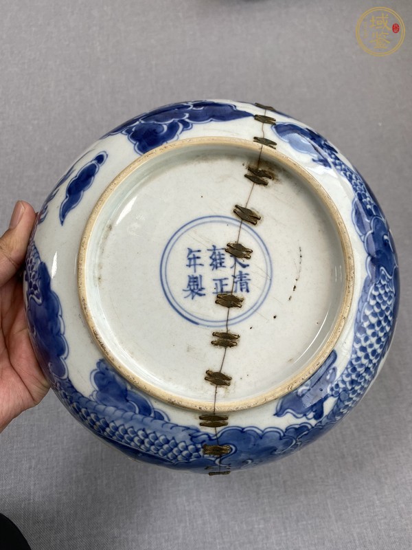 古玩陶瓷青花龍紋盤真品鑒賞圖