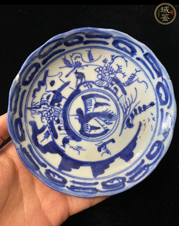 古玩陶瓷青花漁樵耕讀盤真品鑒賞圖