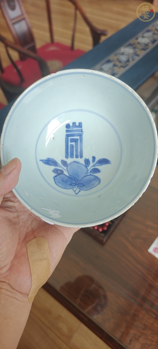 古玩陶瓷青花三多壽字紋茶碗真品鑒賞圖
