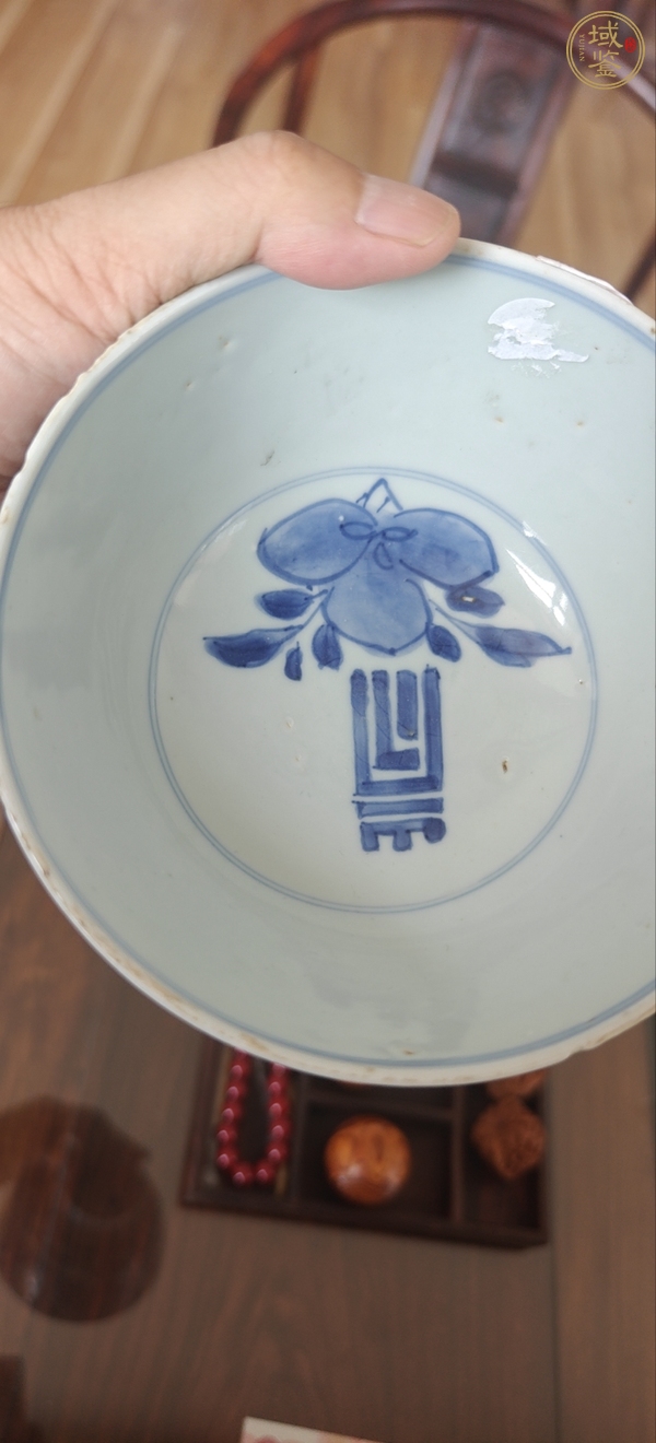 古玩陶瓷青花三多壽字紋茶碗真品鑒賞圖