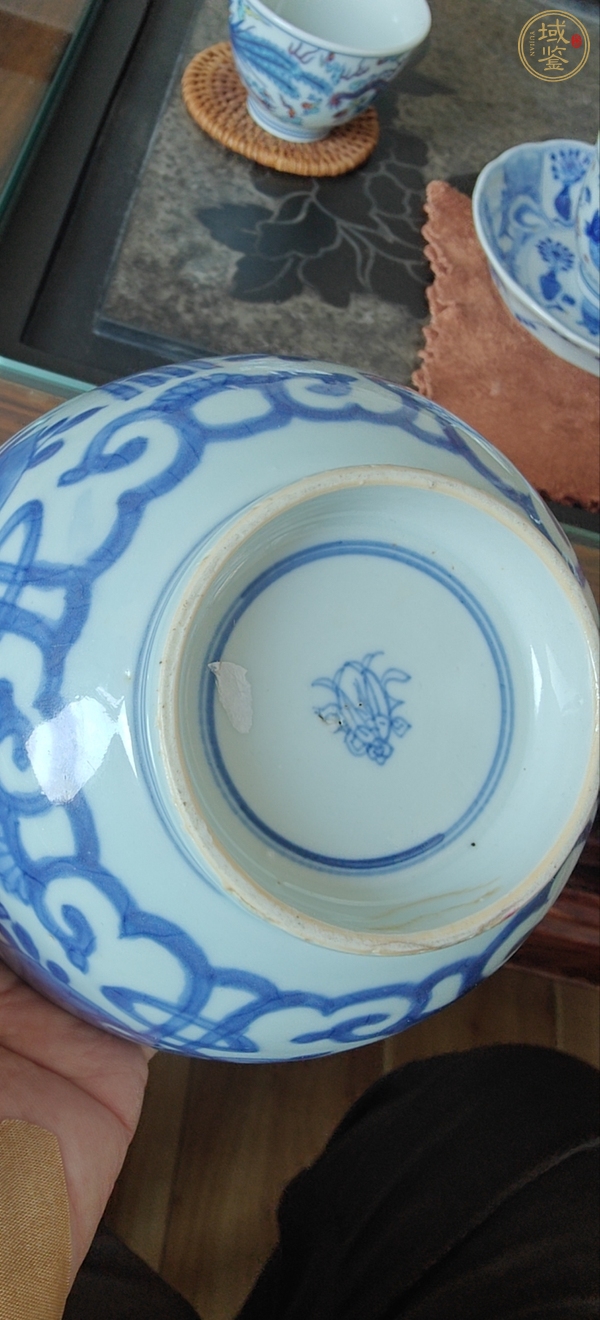 古玩陶瓷青花三多壽字紋茶碗真品鑒賞圖