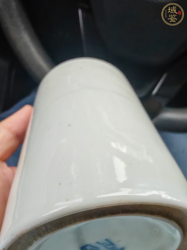 古玩陶瓷青花蟲草紋筆筒真品鑒賞圖