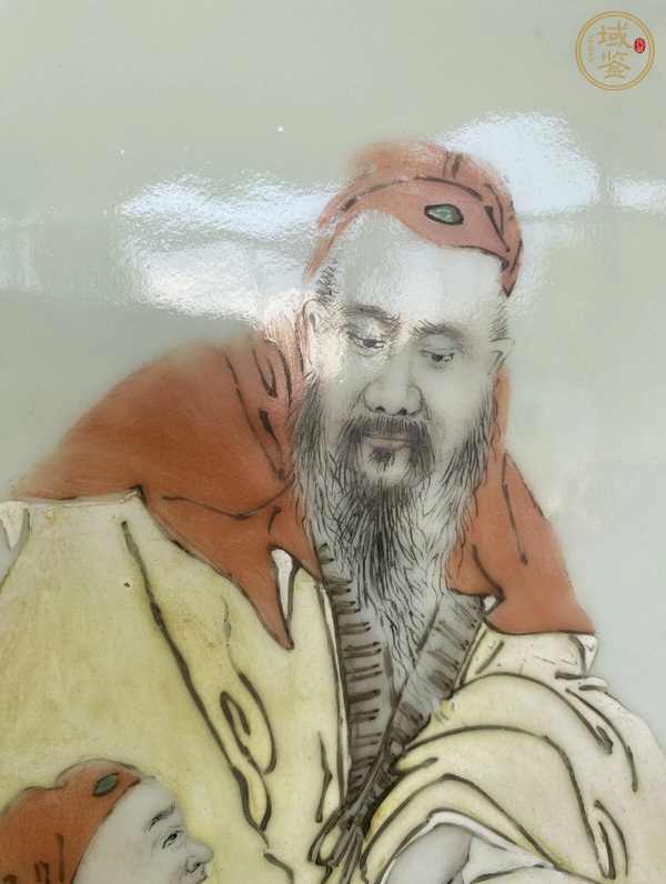 古玩陶瓷民國 粉彩人物紋瓷板真品鑒賞圖