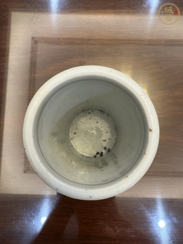 古玩陶瓷清光緒 青花封侯圖筆筒真品鑒賞圖
