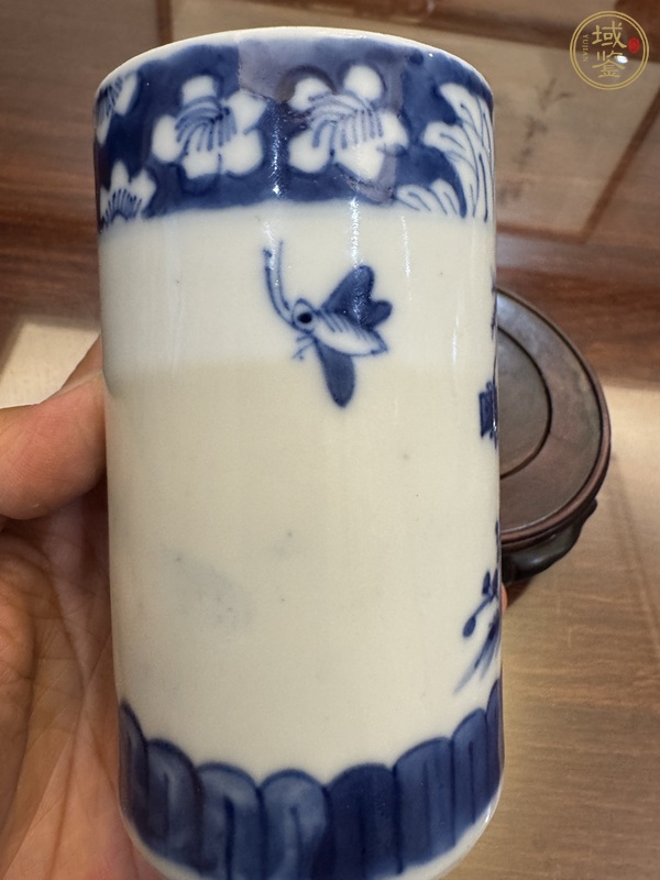 古玩陶瓷清光緒 青花封侯圖筆筒真品鑒賞圖