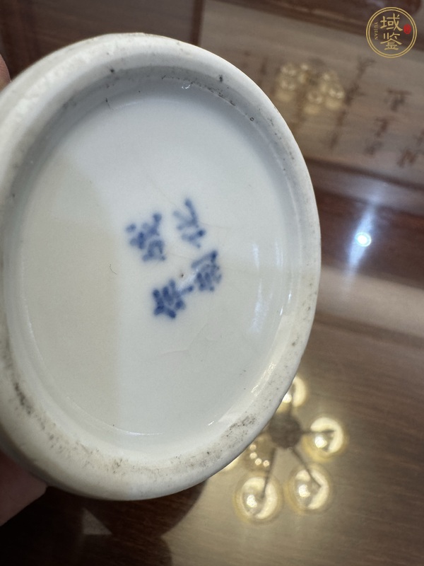 古玩陶瓷清光緒 青花封侯圖筆筒真品鑒賞圖