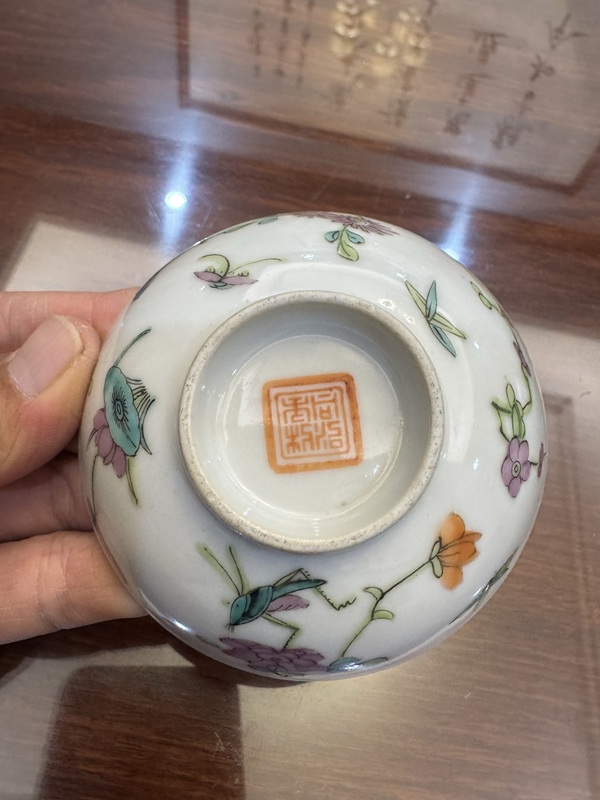 古玩陶瓷晚清 飛黃騰達粉彩蓋杯拍賣，當前價格188元