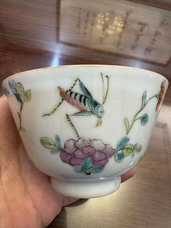 古玩陶瓷晚清 飛黃騰達粉彩蓋杯拍賣，當前價格188元