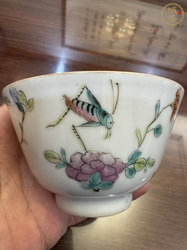 古玩陶瓷飛黃騰達(dá)粉彩蓋杯真品鑒賞圖