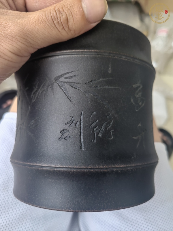 古玩雜項紫砂筆筒真品鑒賞圖