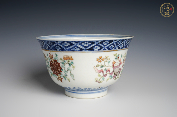 古玩陶瓷清光緒·青花粉彩八寶紋碗真品鑒賞圖