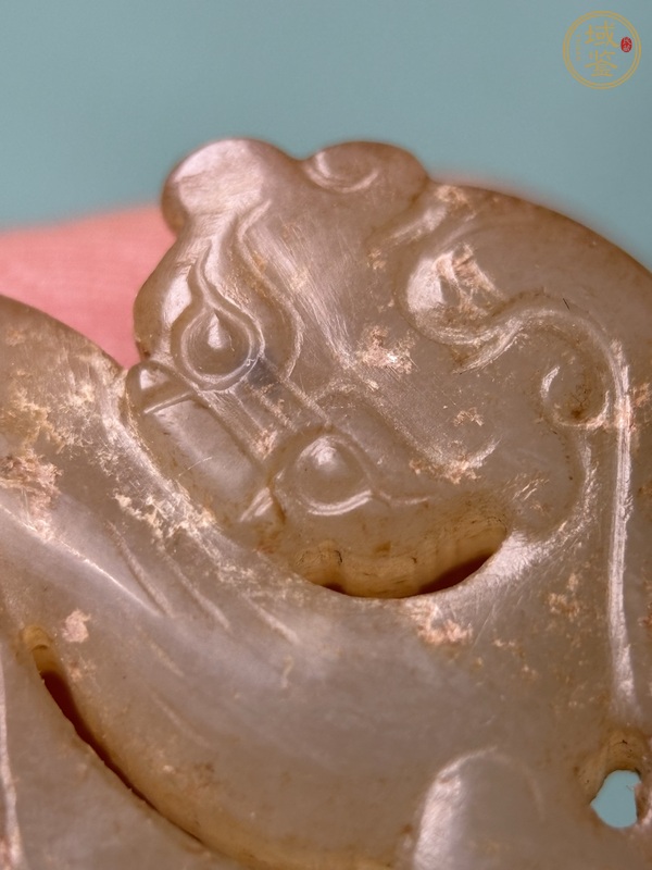 古玩玉器漢代龍鳳紋玉韘真品鑒賞圖