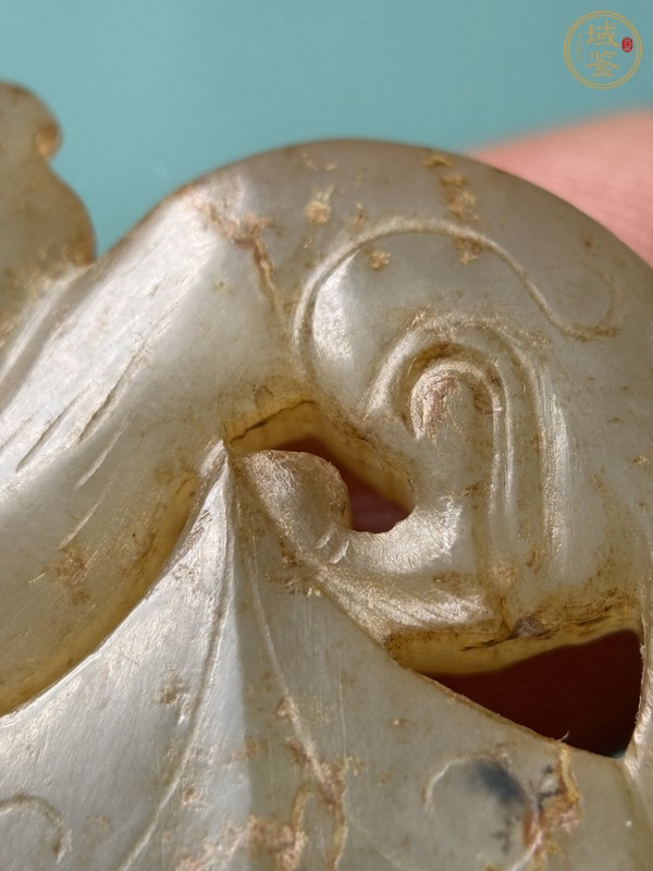 古玩玉器漢代龍鳳紋玉韘真品鑒賞圖