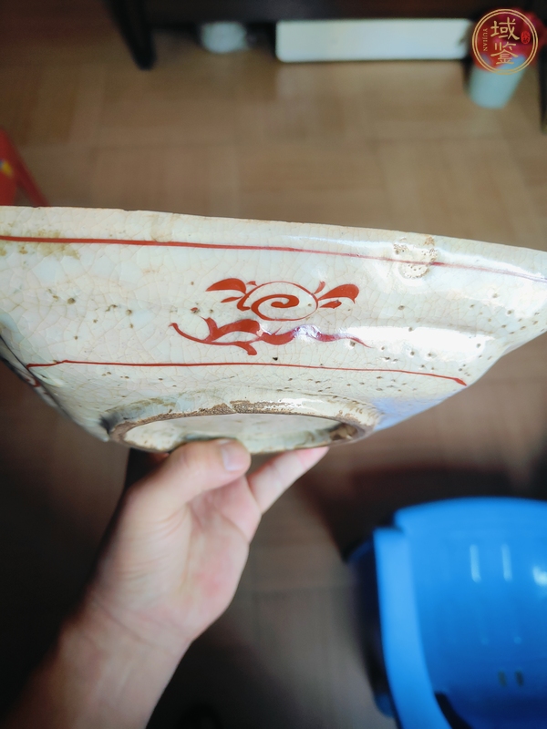 古玩陶瓷麒麟鳳紋盤真品鑒賞圖
