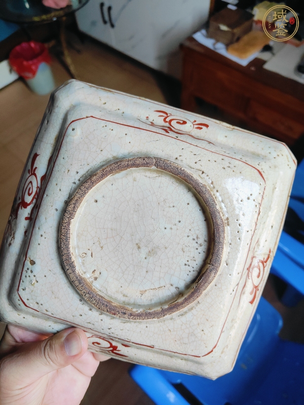 古玩陶瓷麒麟鳳紋盤真品鑒賞圖