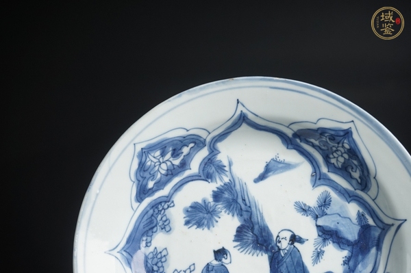 古玩陶瓷明中晚·青花人物故事紋盤真品鑒賞圖