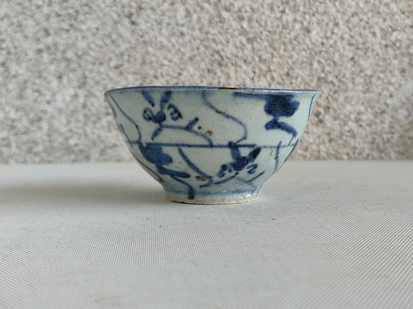 古玩陶瓷青花靈芝紋茶碗拍賣,當前價格450元