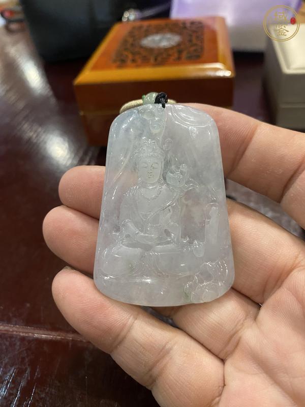 古玩玉器天然翡翠“觀音牌”真品鑒賞圖