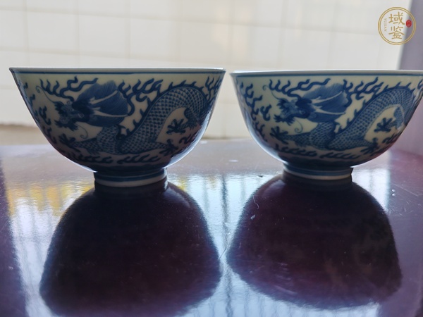 古玩現(xiàn)代仿光緒青花龍紋碗真品鑒賞圖