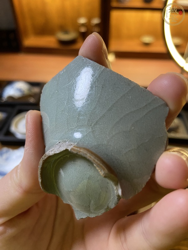 古玩南宋龍泉窯黒胎盞標本真品鑒賞圖