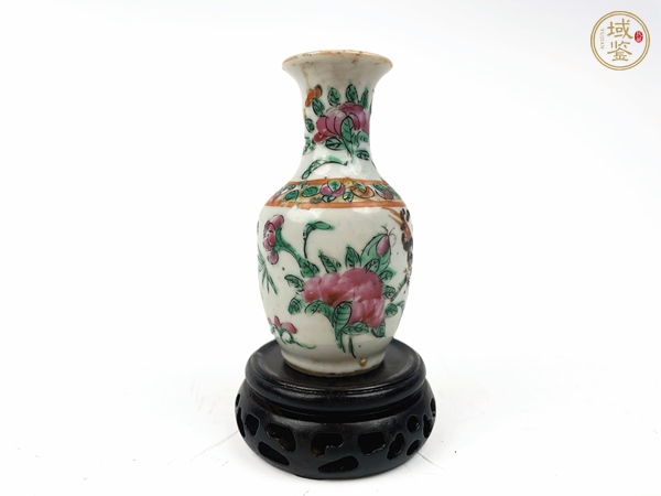 古玩陶瓷清晚期·粉彩花鳥小瓶真品鑒賞圖