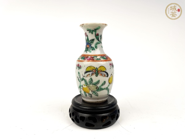 古玩陶瓷清晚期·粉彩花鳥小瓶真品鑒賞圖