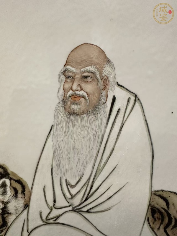 古玩陶瓷粉彩人物詩文瓷板真品鑒賞圖