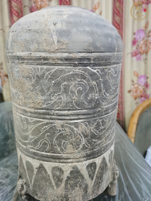 古玩陶瓷灰陶彩繪谷倉真品鑒賞圖