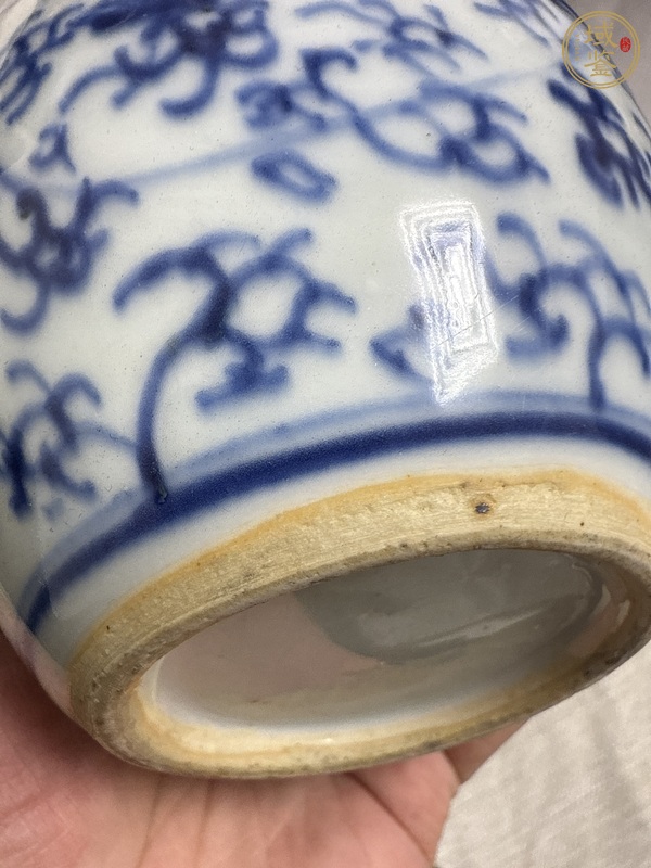 古玩陶瓷清雍正青花纏枝蓮紋罐真品鑒賞圖