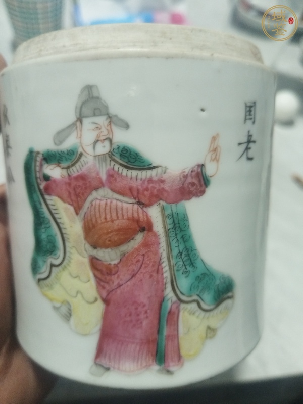 古玩粉彩無雙譜蓋缸真品鑒賞圖